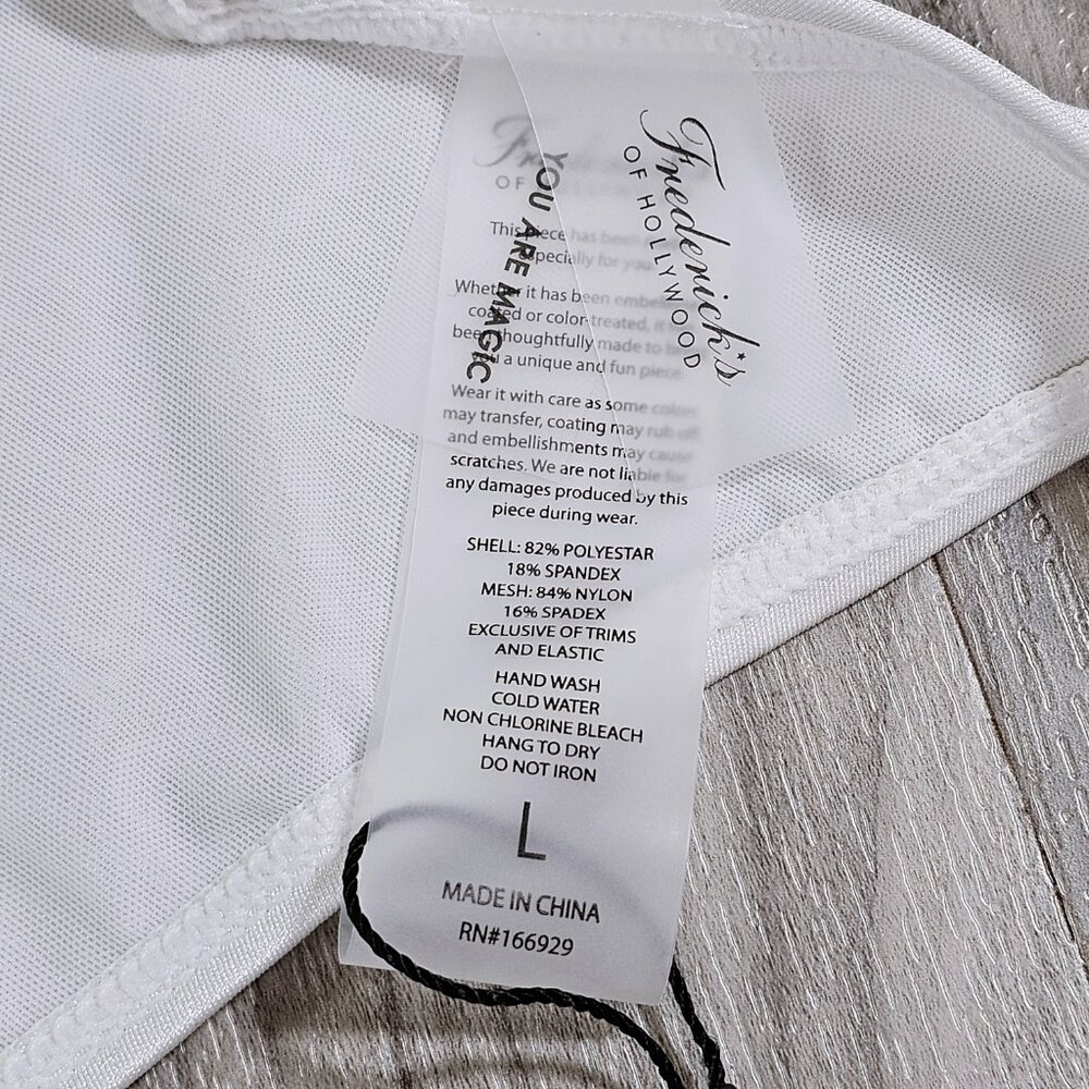 Frederick's Of Hollywood Amala White Swim Tanga Bikini Size L - Picture 3 of 4